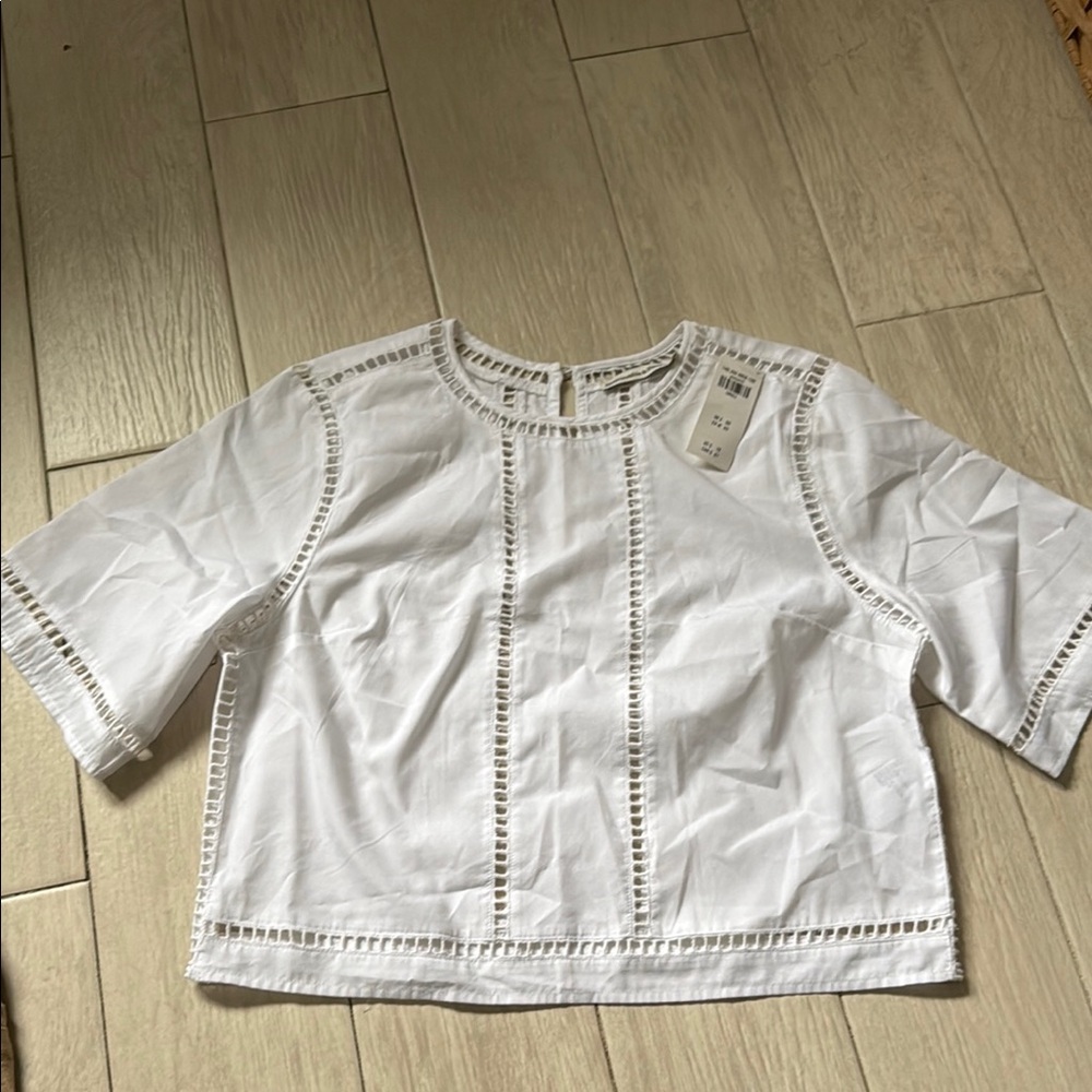 Abercrombie White Eyelet Detail Blouse